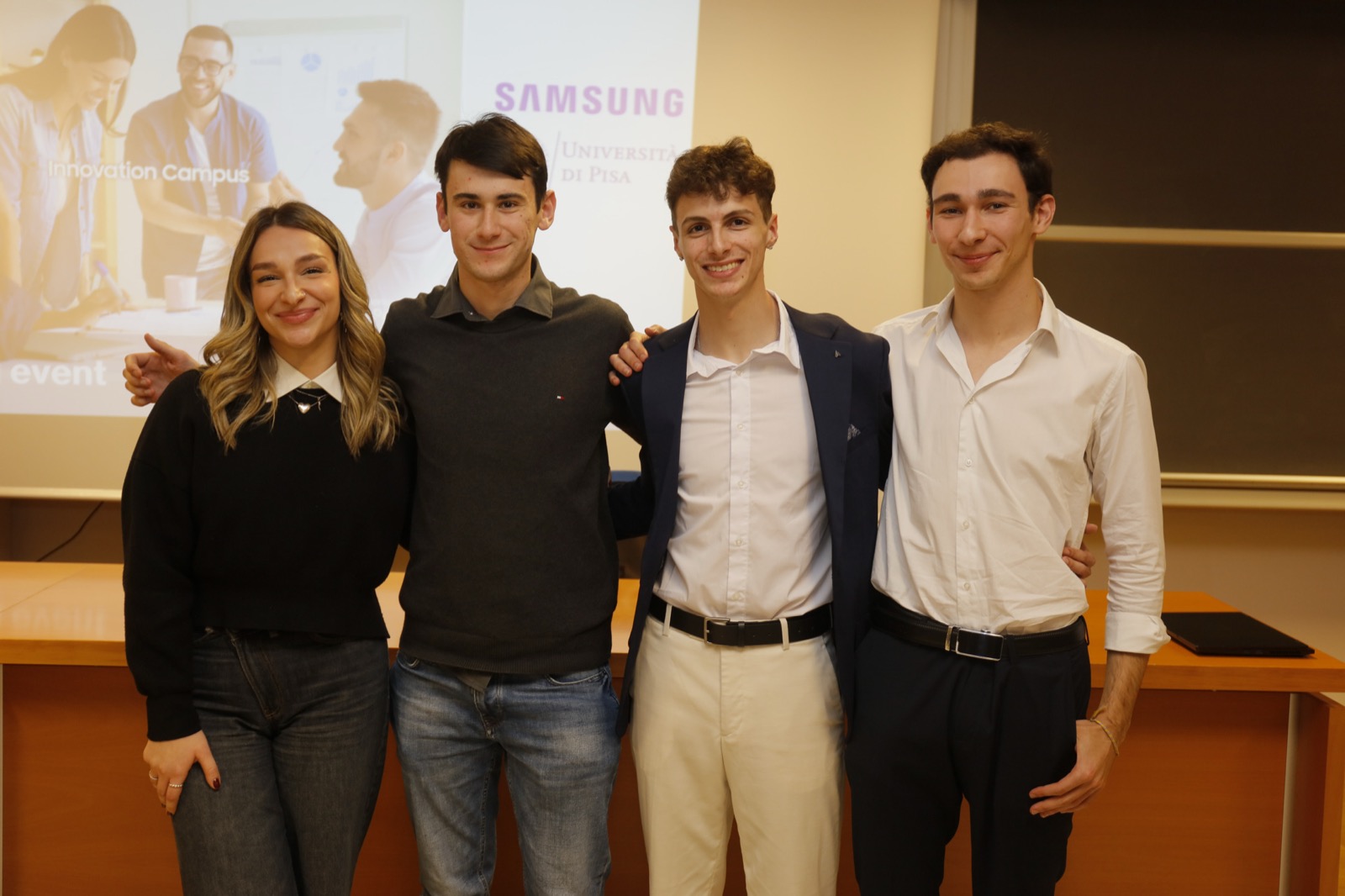 The Track Analyzer team at the final, Università di Pisa.